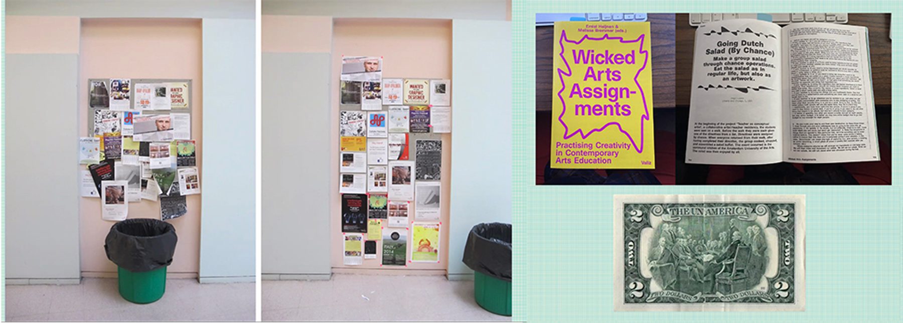 Collage of Jorge Lucero's flyers, book, and design.