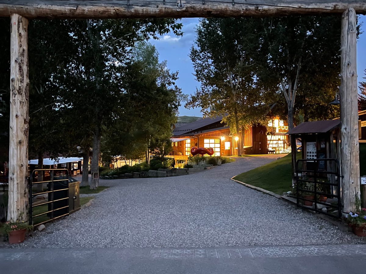 Anderson Ranch entrance at night.
