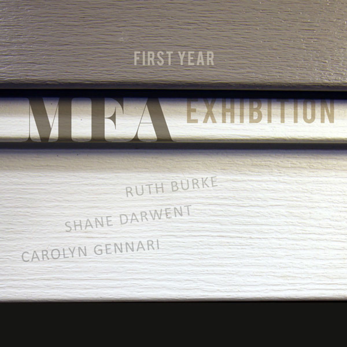 First Year Exhibition front