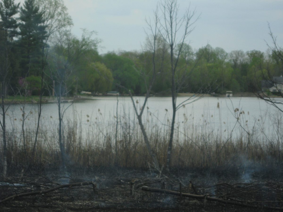 Burn can see middle lake